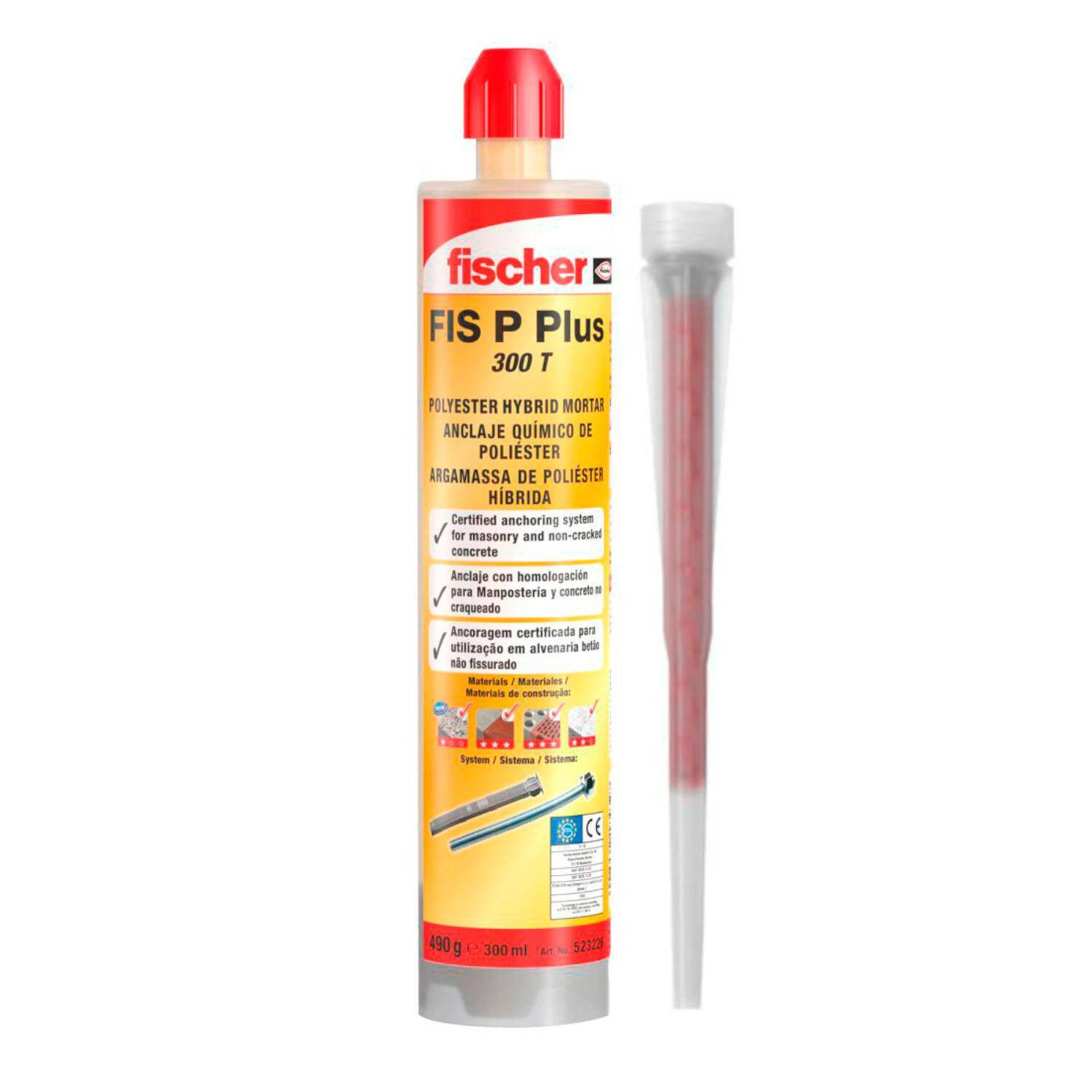 Chevilles Chimique avec Canule FIS P plus 300 T Homologué FISCHER 523226 Beige