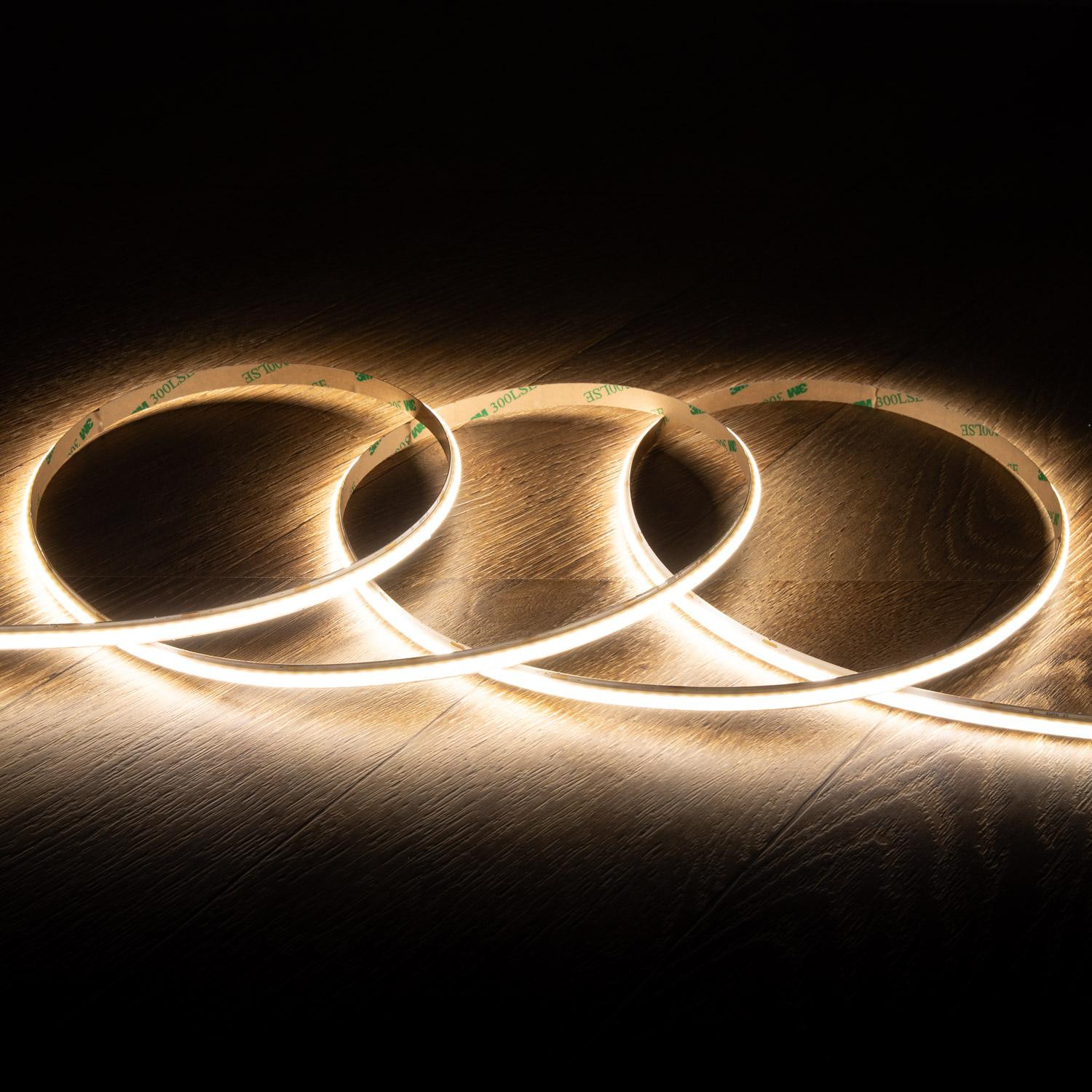 Ruban LED 24V DC WCOB 256LED/m 5m IP20 CRI90 Largeur 8mm coupe tous les 3,2 cm Blanc neutre 4000K