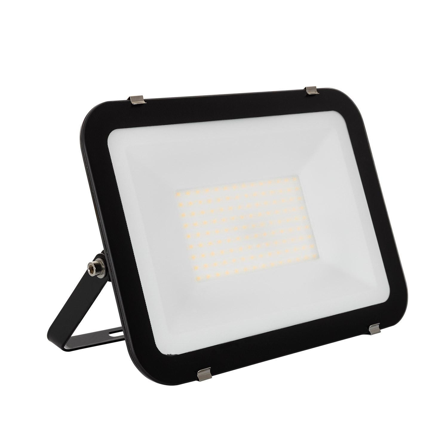 Projecteur LED Slim Crystal 120lm/W IP65 100W Noir Blanc chaud 3000K