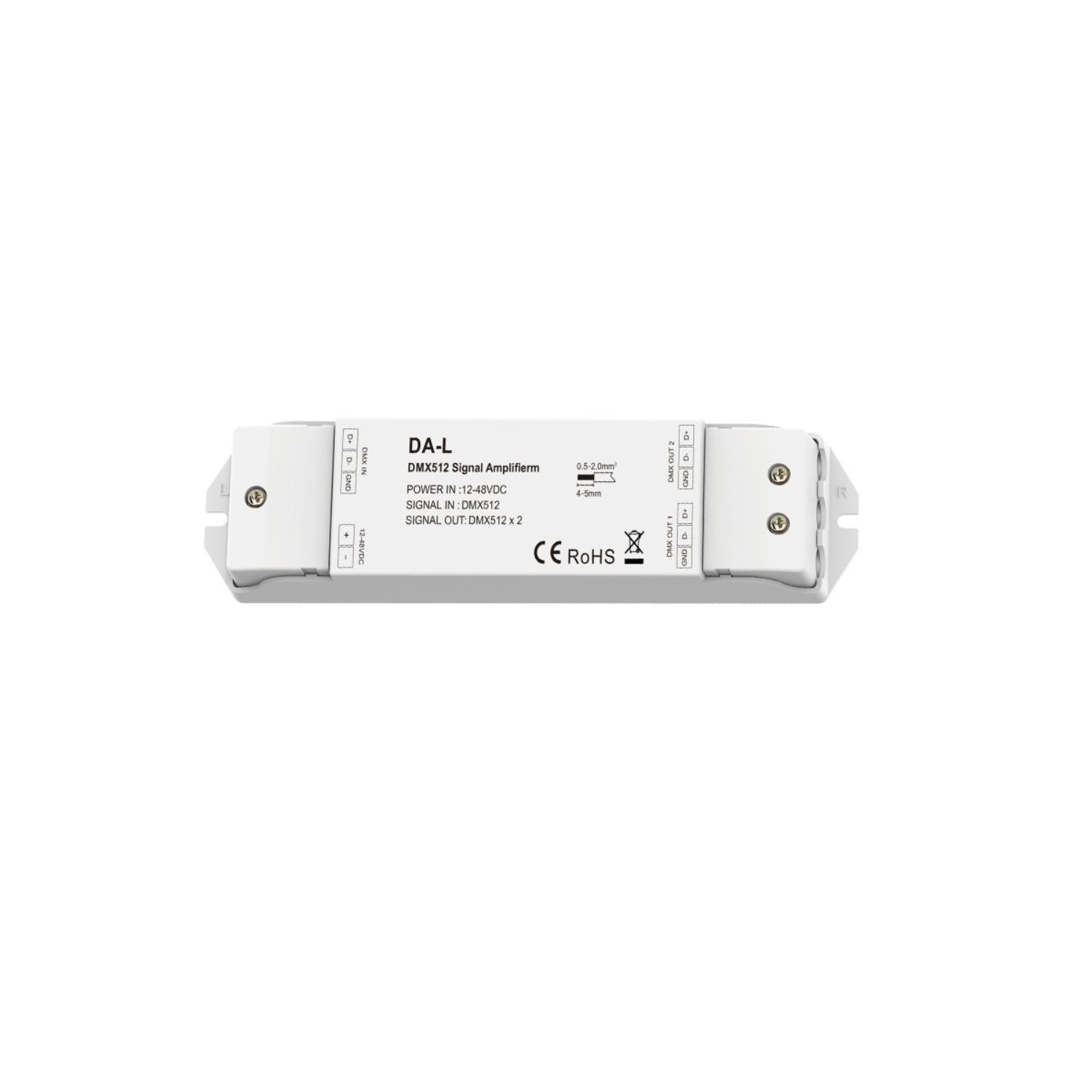 Amplificateur DMX512 & RDM 12-48V DC 2 Canaux Blanc