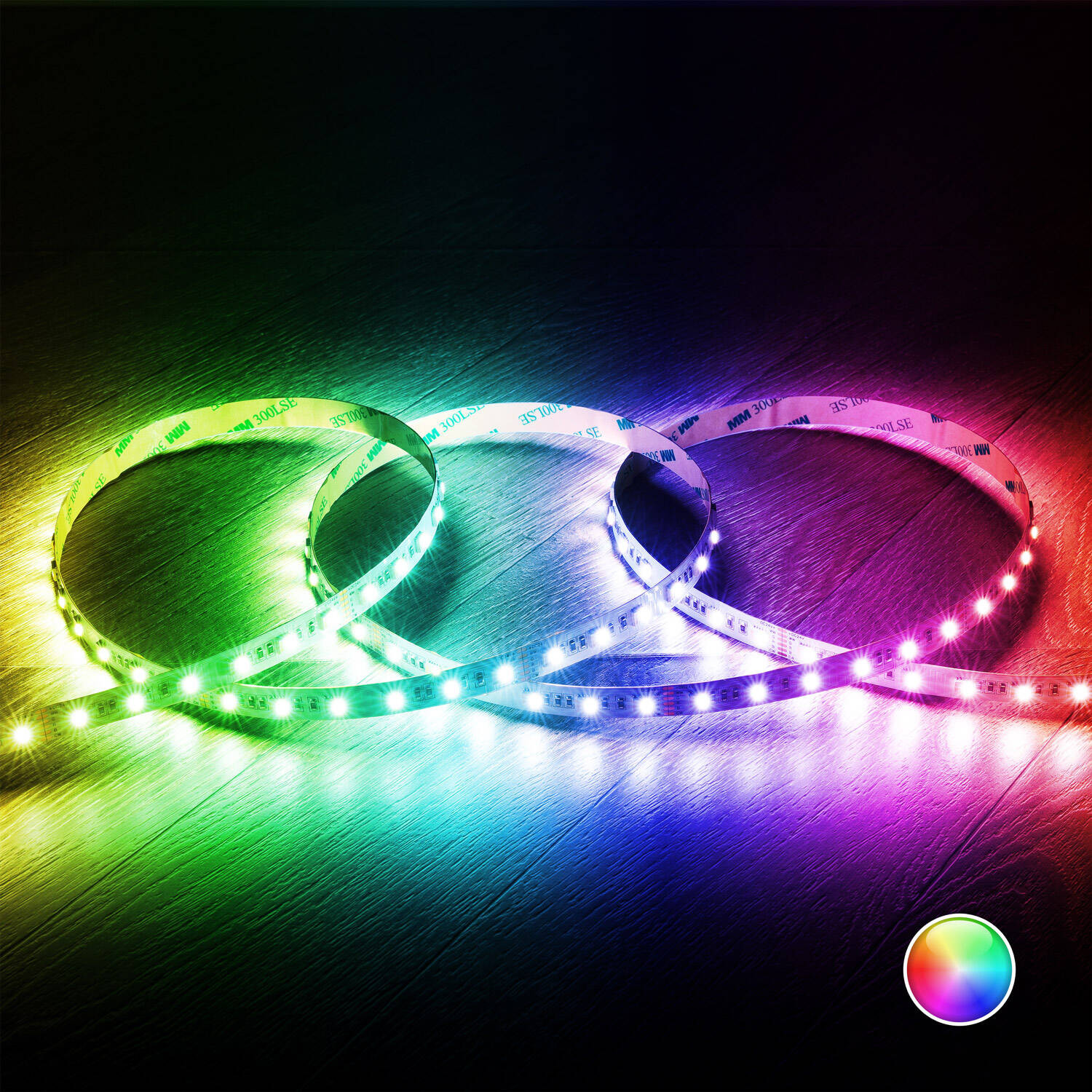 Ruban LED RGBWW 24V DC 60LED/m 5m IP20 Largeur 12mm coupe tous les 10 cms RGBWW
