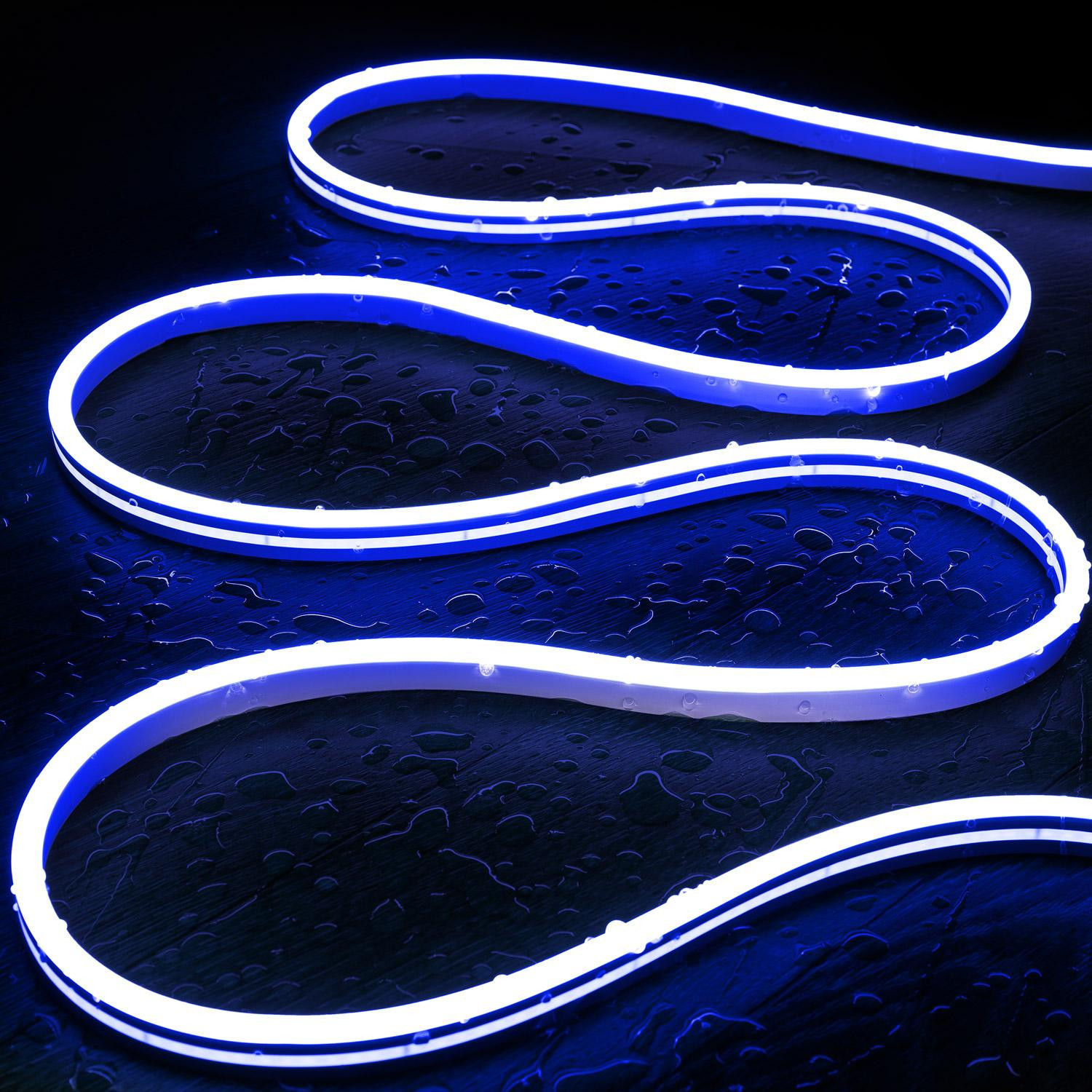Gaine Néon LED 48V DC 120LED/m Bleu IP65 Coupe tous les 5 cm 5 m