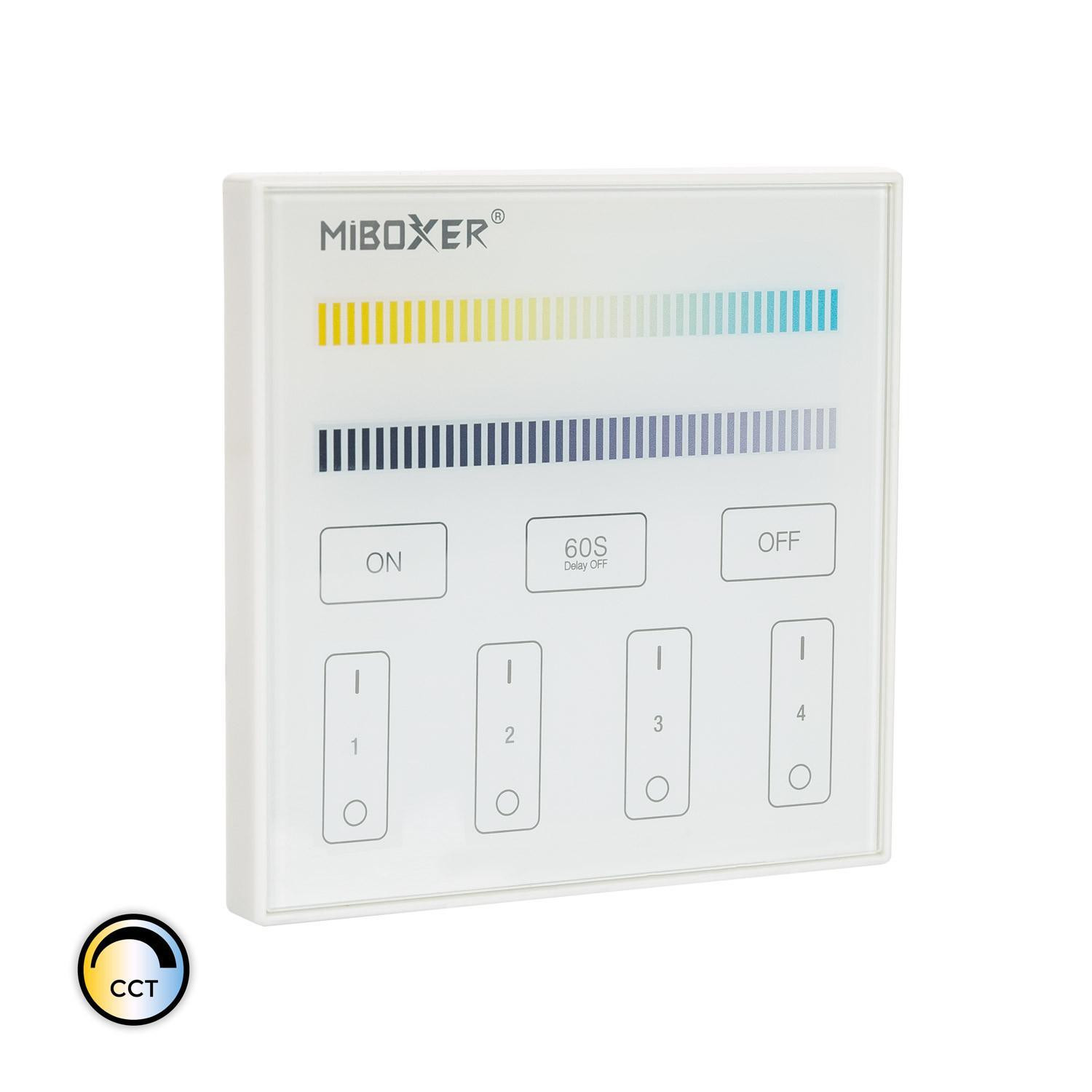 Télécommande Murale RF 220-240V AC pour Variateur LED CCT 4 Zones RF MiBoxer T2 Blanc