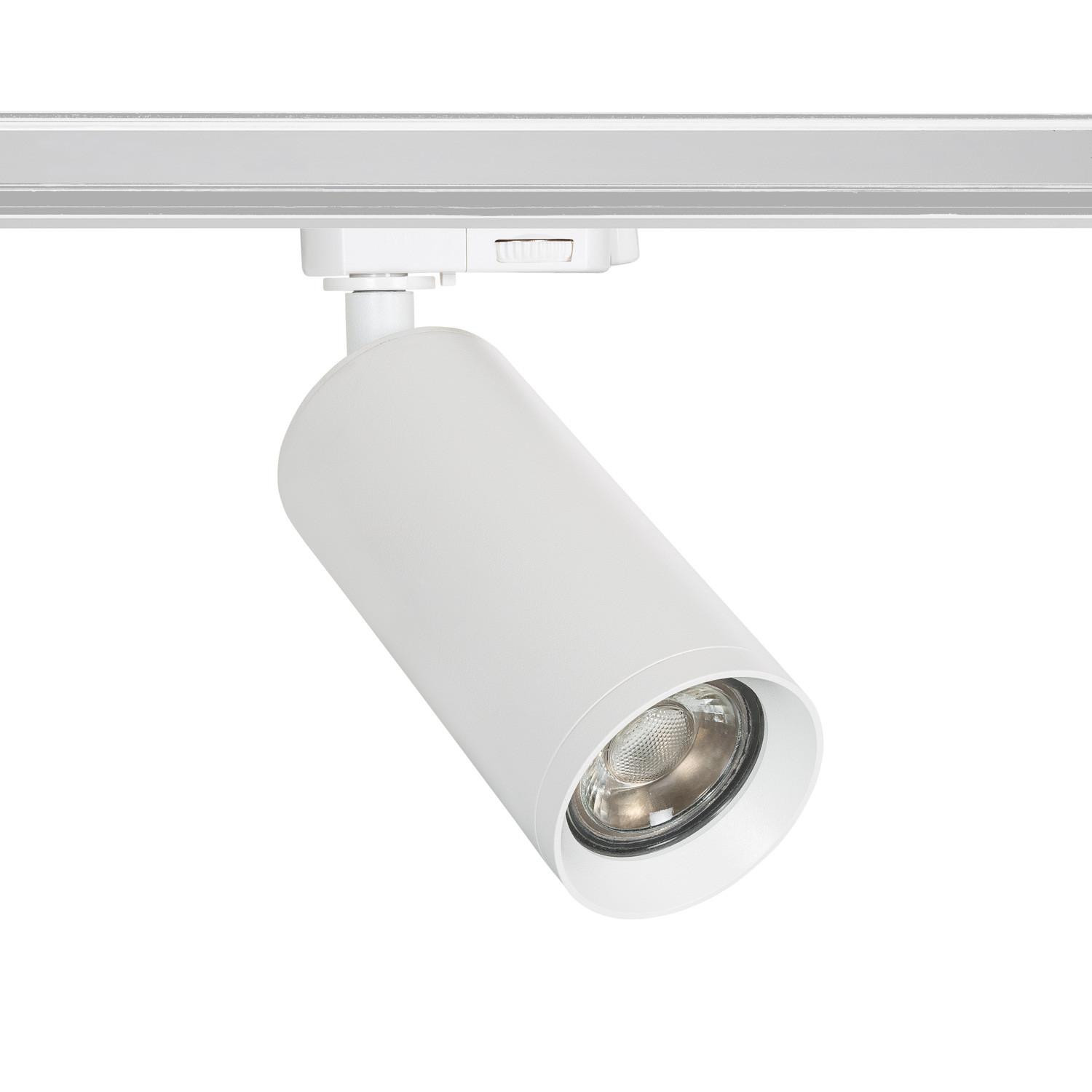 Spot à Douille sur Rail Triphasé Quartz pour Ampoule GU10 Blanc
