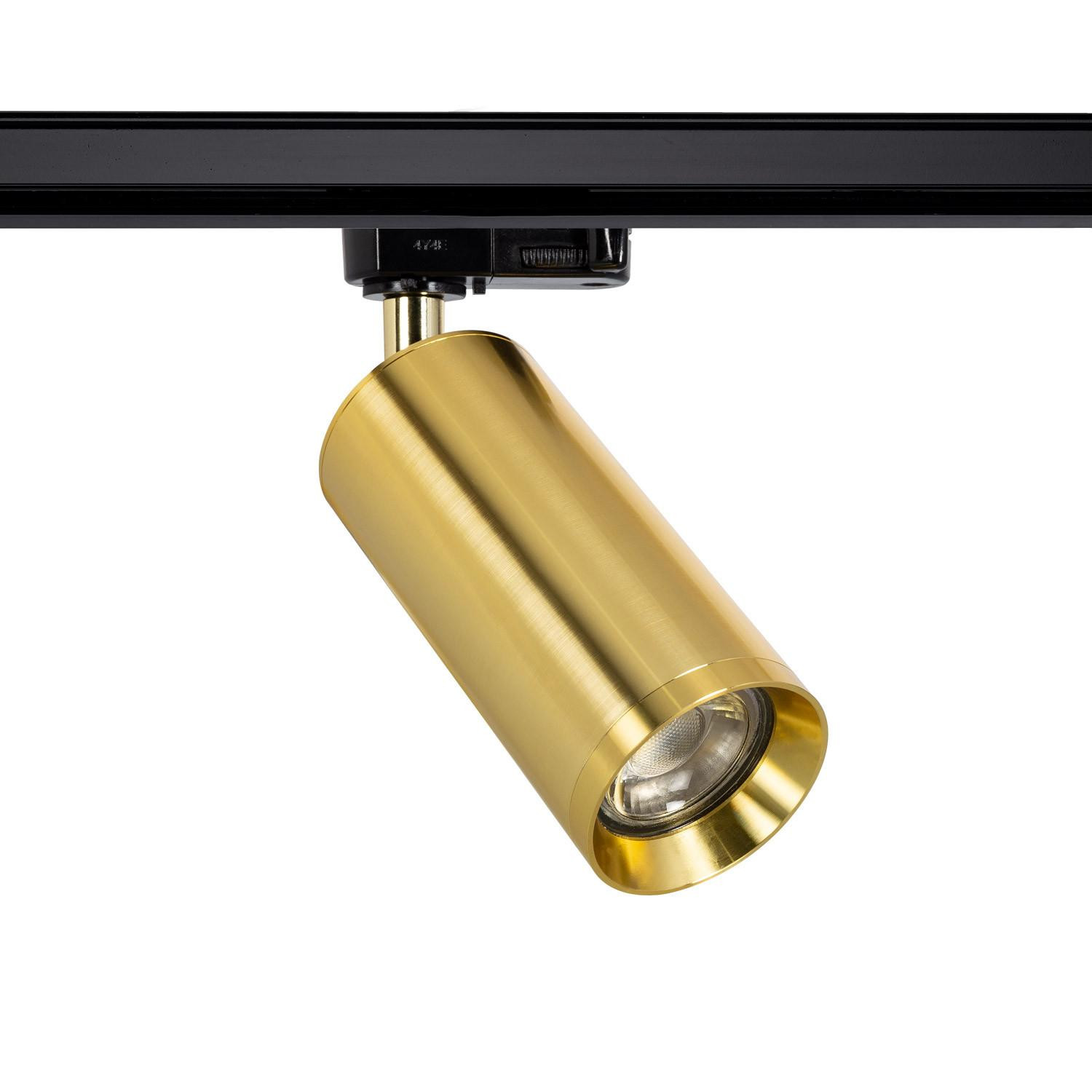 Spot à Douille sur Rail Triphasé Quartz pour Ampoule GU10 Doré