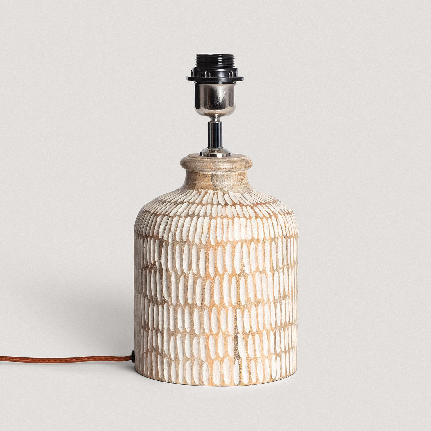 Pied de Lampe à Poser en bois Govesan ILUZZIA Naturel