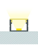 Profilé Aluminium en Saillie avec Capot Continu pour Ruban LED jusqu'à 15 mm