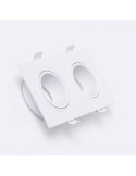 Collerette Downlight Carré Blanche pour deux Ampoules LED GU10 / GU5.3 Taille 73x173 mm