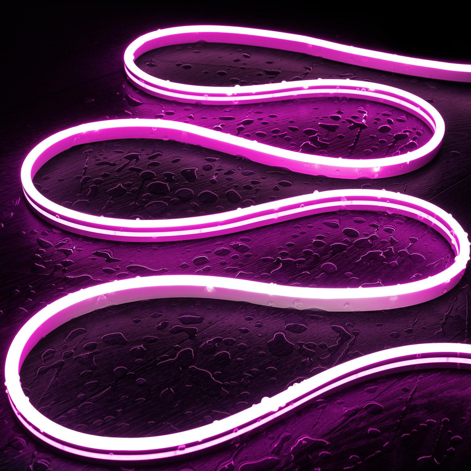 Gaine Néon LED 48V DC 120LED/m Rose IP65 Coupe tous les 5 cm 8 m