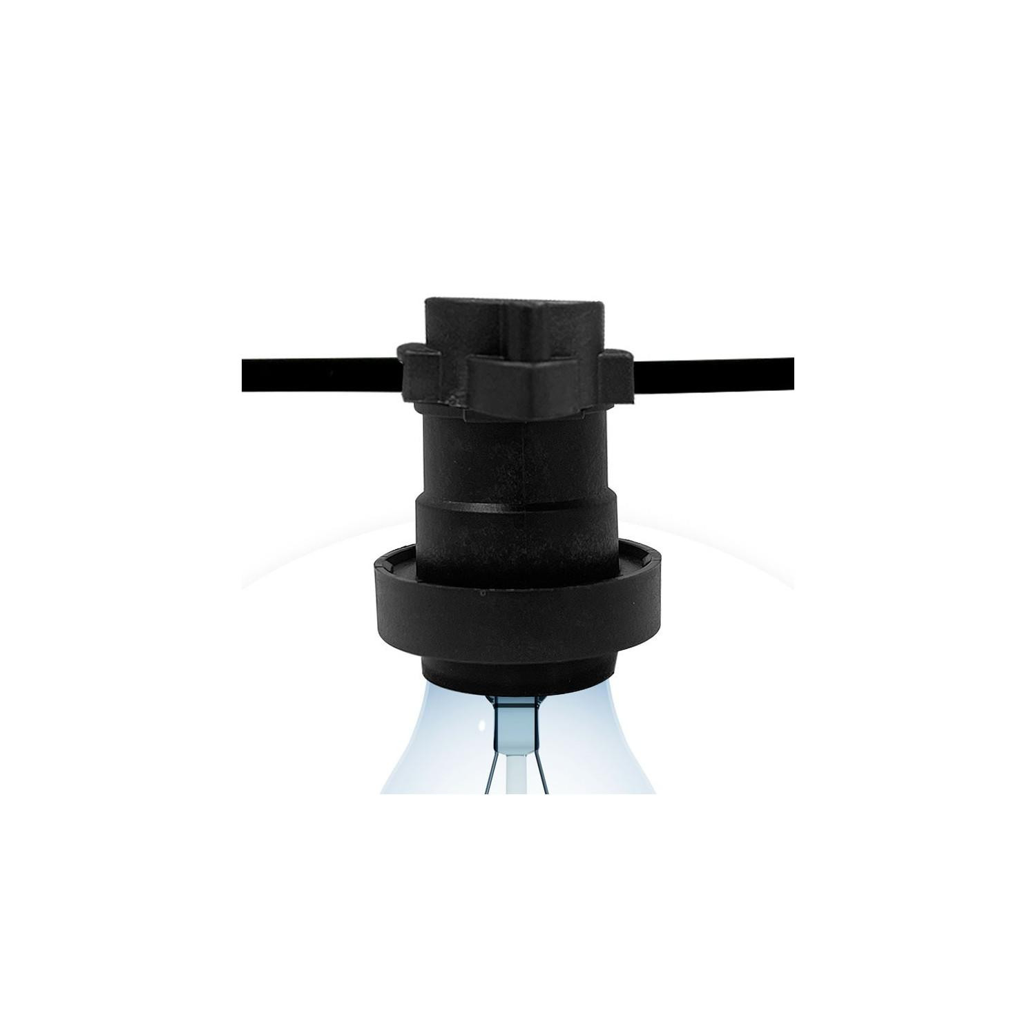 Guirlande Extérieure IP44 Câble Électrique Plat avec Douilles E27 Noire 100m