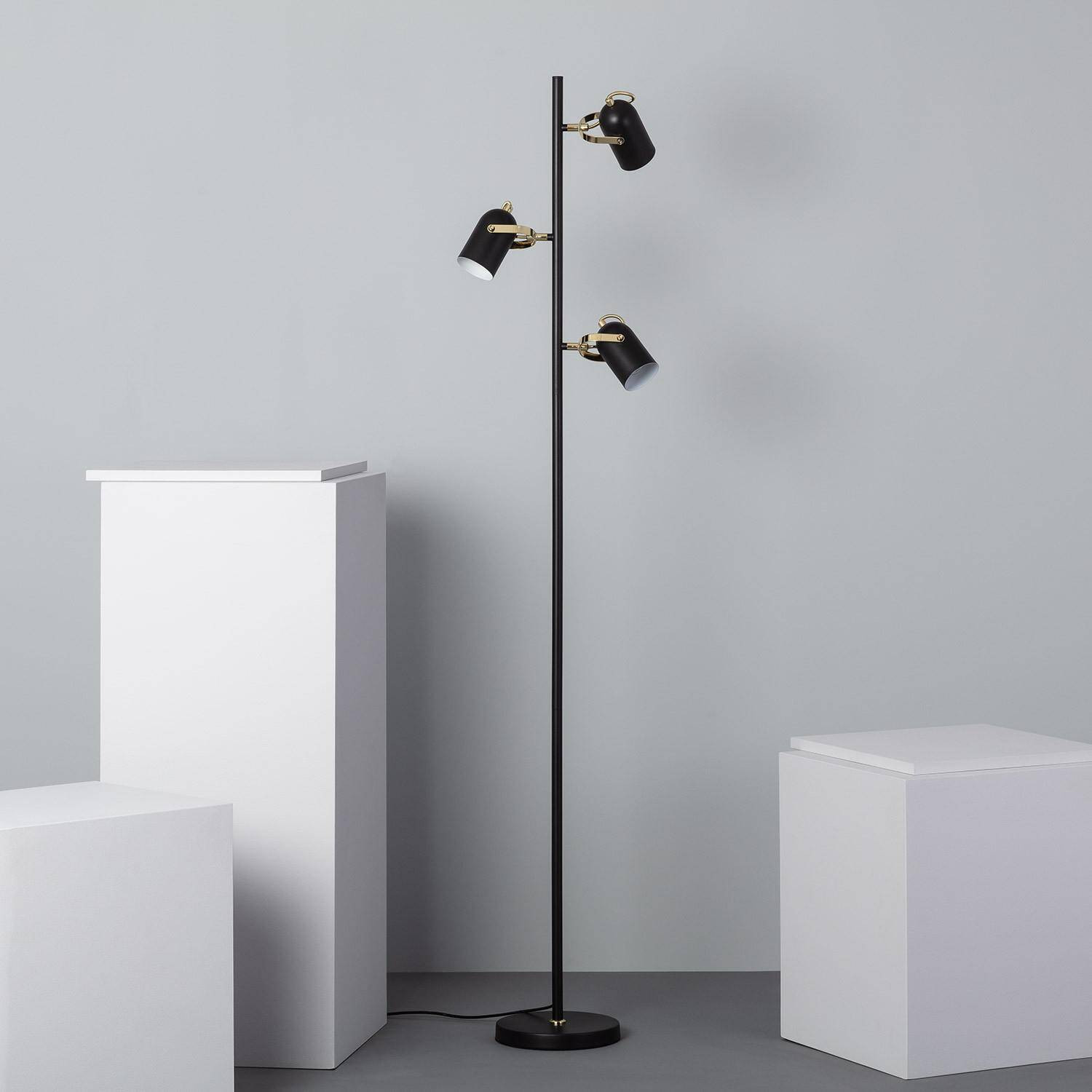 Lampadaire Cano 3 Spots Noir