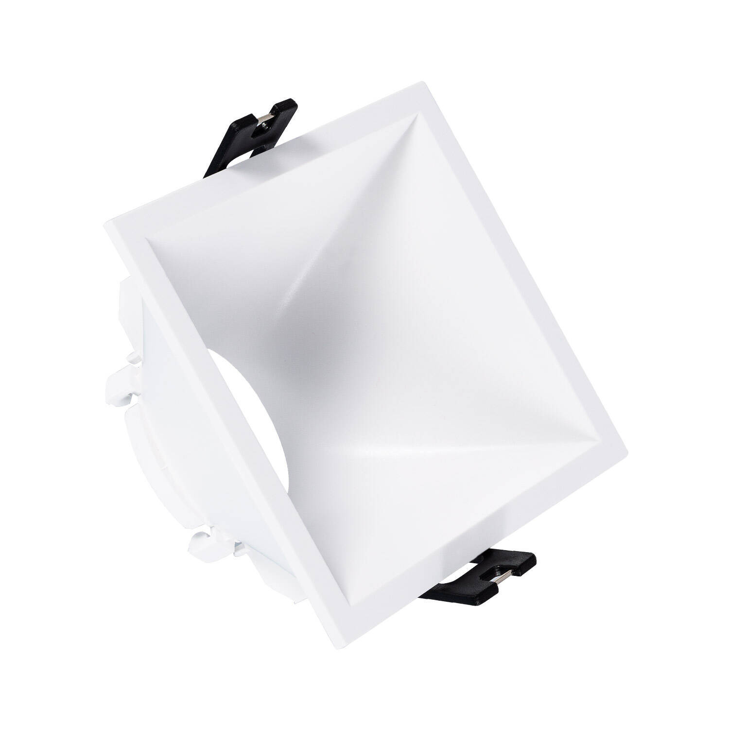 Collerette Downlight Carrée 45º Faible UGR pour Ampoule LED GU10/GU5.3 Coupe 85 x 85mm Blanc