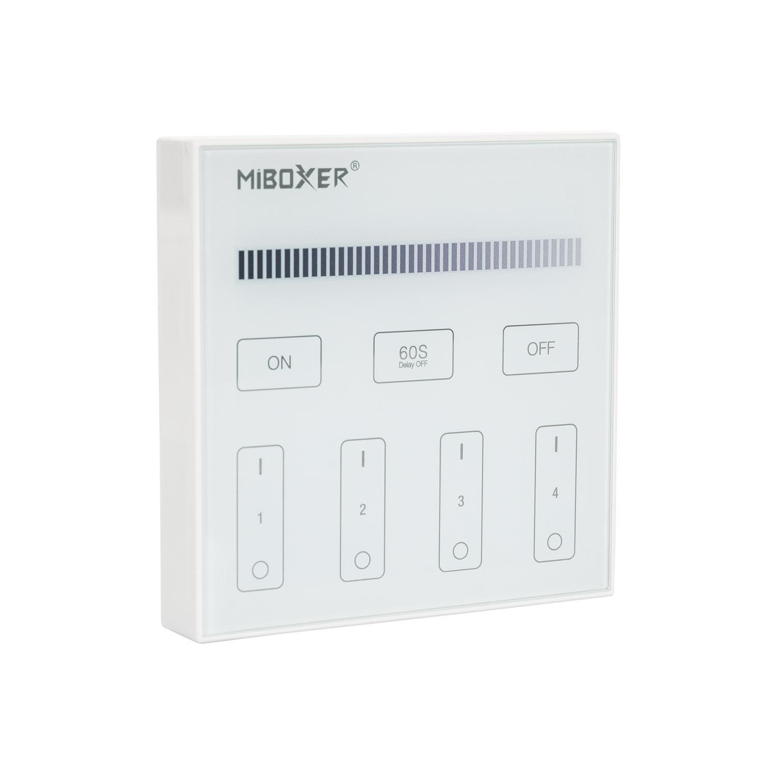 Télécommande Murale RF pour Variateur LED Monochrome 4 Zones MiBoxer B1 Blanc