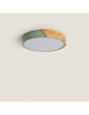 Plafonnier LED Rond Bois 18W CCT Sélectionnable Semi-Dari Ø320 mm