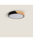 Plafonnier LED Rond Bois 18W CCT Sélectionnable Semi-Dari Ø320 mm