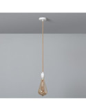 Support à Douille pour Suspension avec Câble Textile Naturel et Blanc