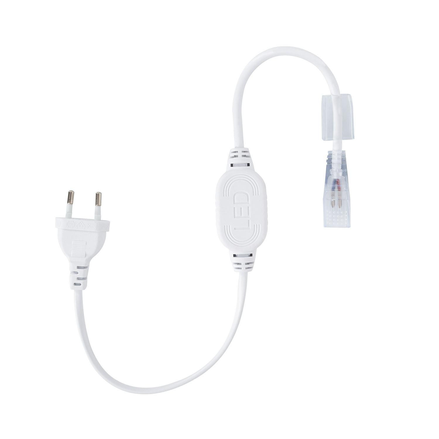 Câble Rectificateur Courant Ruban LED 220V AC SMD&COB IP65 Monochrome Coupe tous les 50cm Blanc