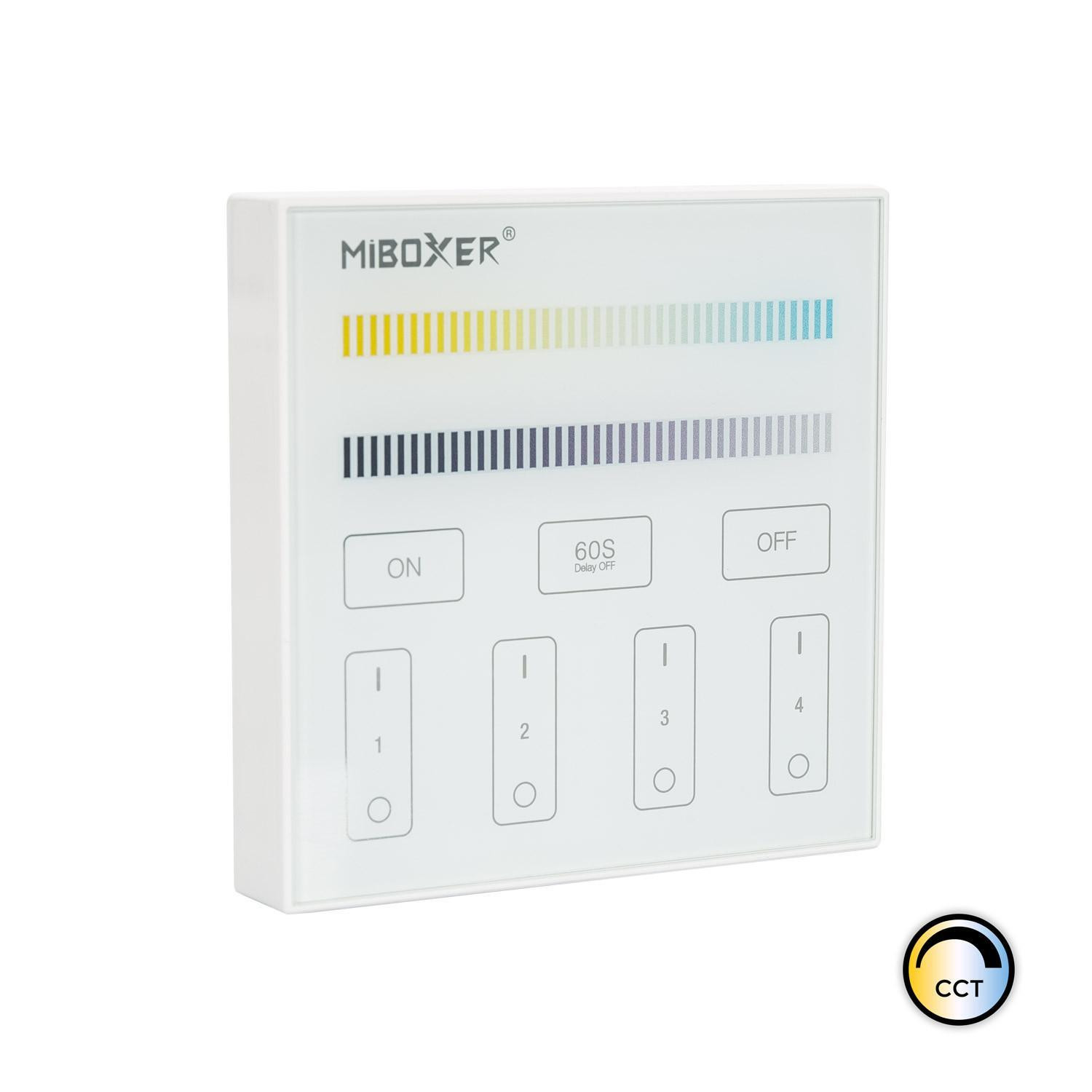 Télécommande Murale RF pour Variateur LED CCT 4 Zones MiBoxer B2 Blanc