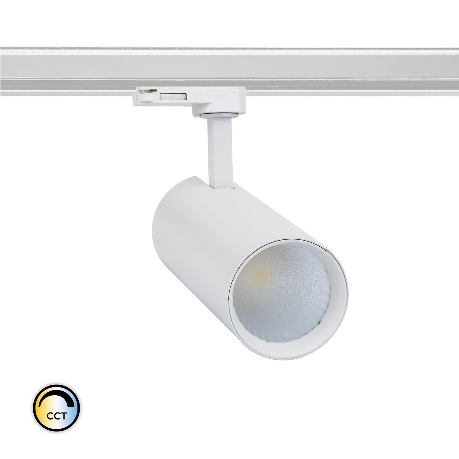 Spot LED sur Rail Triphasé 30W Bertha CCT Blanc Sélectionnable (chaud-neutre-froid)