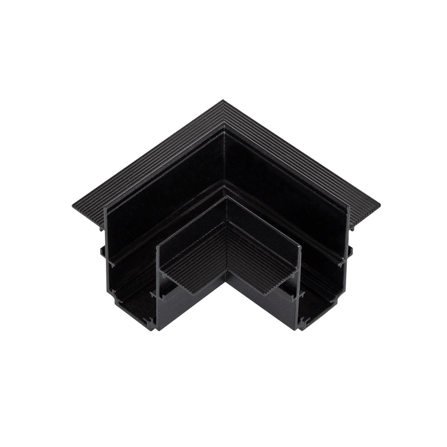 Raccord en L Horizontal pour Rail Magnétique Encastré 20mm Noir