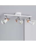 Plafonnier Orientable Métal et Bois Mara 3 Spots
