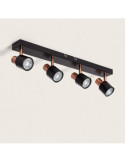 Applique Murale et de Plafond Orientable Métal 4 Spots Albus Black Rose Large