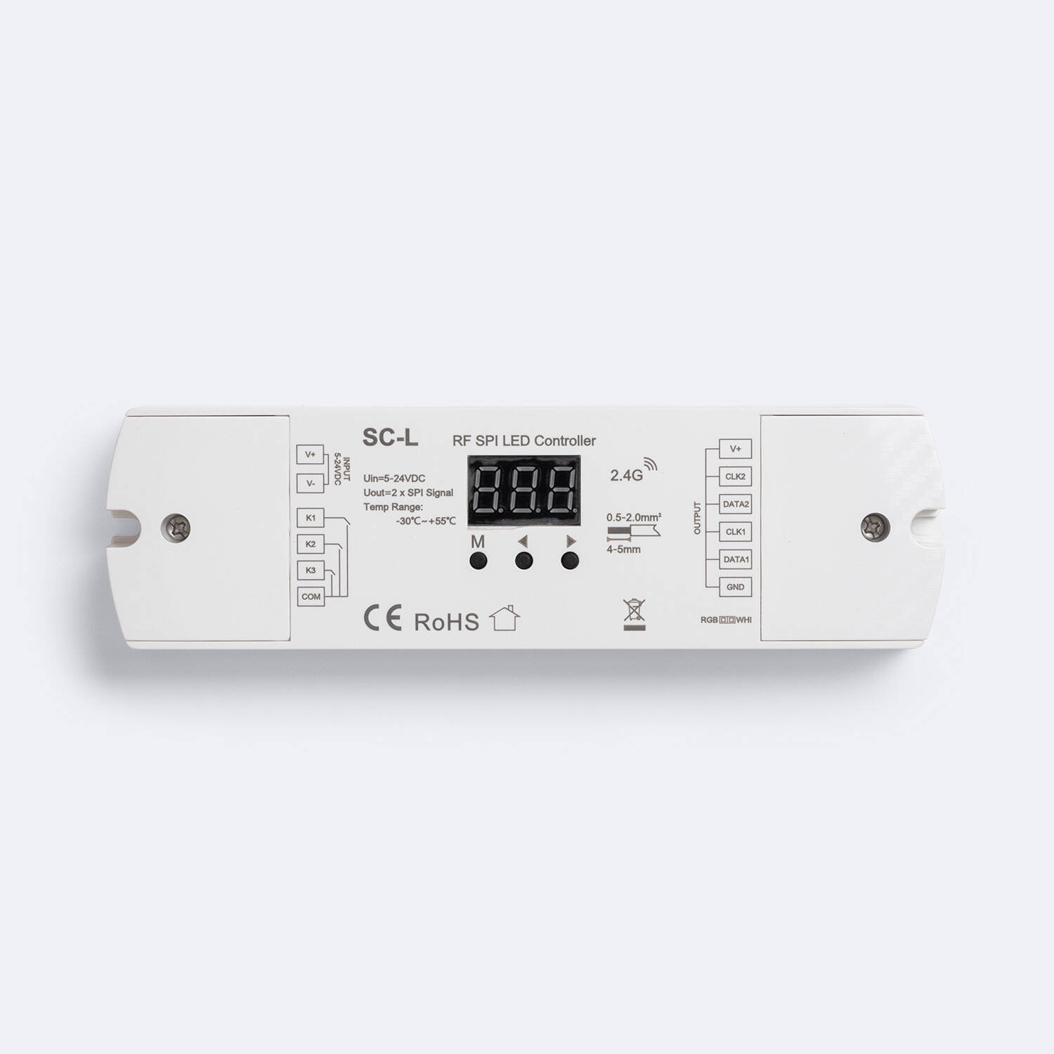 Contrôleur Variateur Ruban LED RGB/RGBW Digital SPI Compatible avec Bouton Poussoir et Télécommande RF RGBIC/RGBWIC