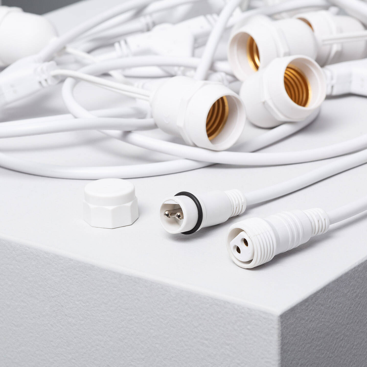 Guirlande Extérieure avec 8 Douilles E27 5.5m Blanche IP65 Blanc