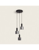 Suspension Métal et Verre Danae 3 Spots