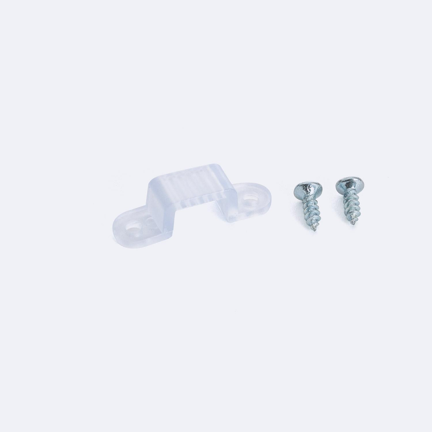 Clip de fixation pour Ruban LED 220V AC SMD2835 & COB Largeur 12mm Transparent