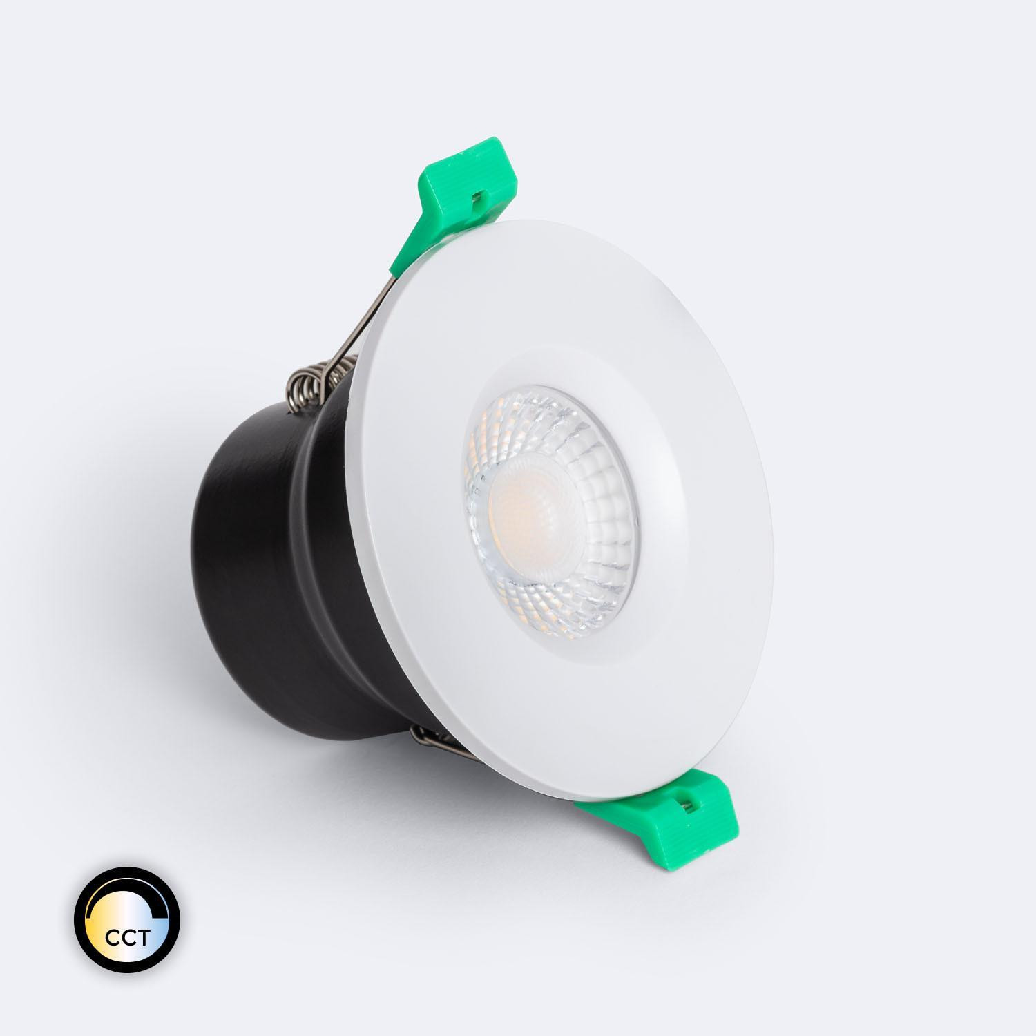 Spot Downlight Ignifuge LED 5-8W Rond Dimmable IP65 Coupe Ø 65mm Solid Design Sélectionnable (chaud-neutre) Blanc