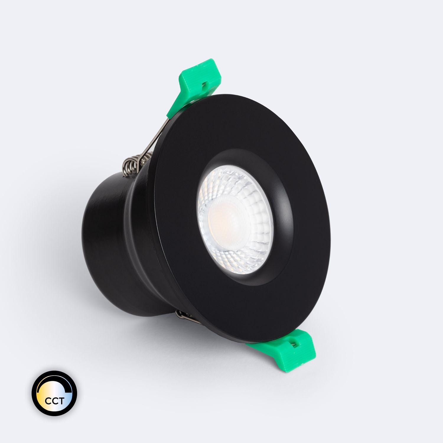 Spot Downlight Ignifuge LED 5-8W Rond Dimmable IP65 Coupe Ø 65mm Solid Design Sélectionnable (Neutre-Froid) Noir