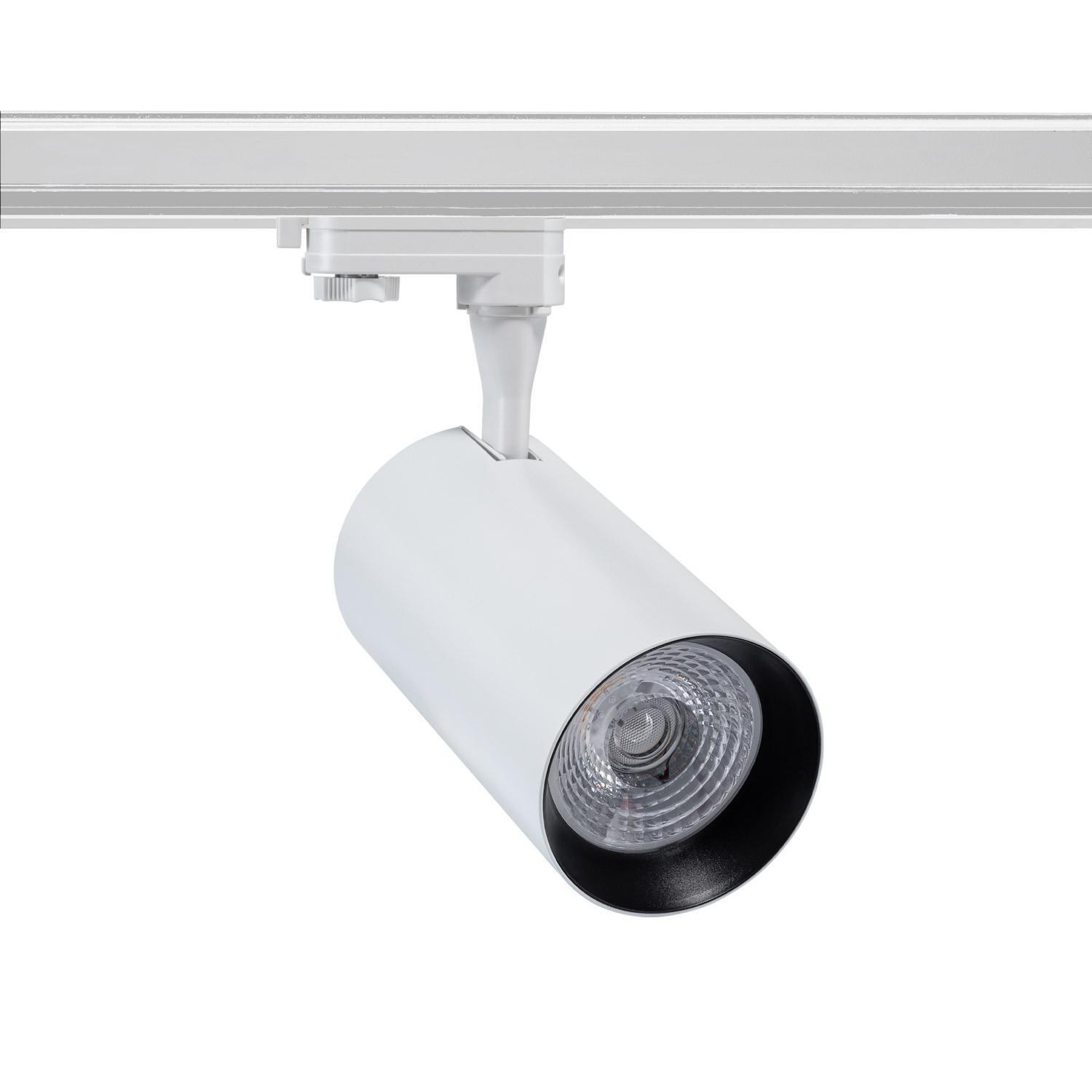 Spot LED sur Rail Triphasé 30W Vulcan Blanc Blanc chaud 3000K