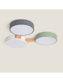Plafonnier LED Bois et Métal CCT Sélectionnable Sams 30W