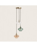 Suspension Métal et Verre 3  Spots Blas