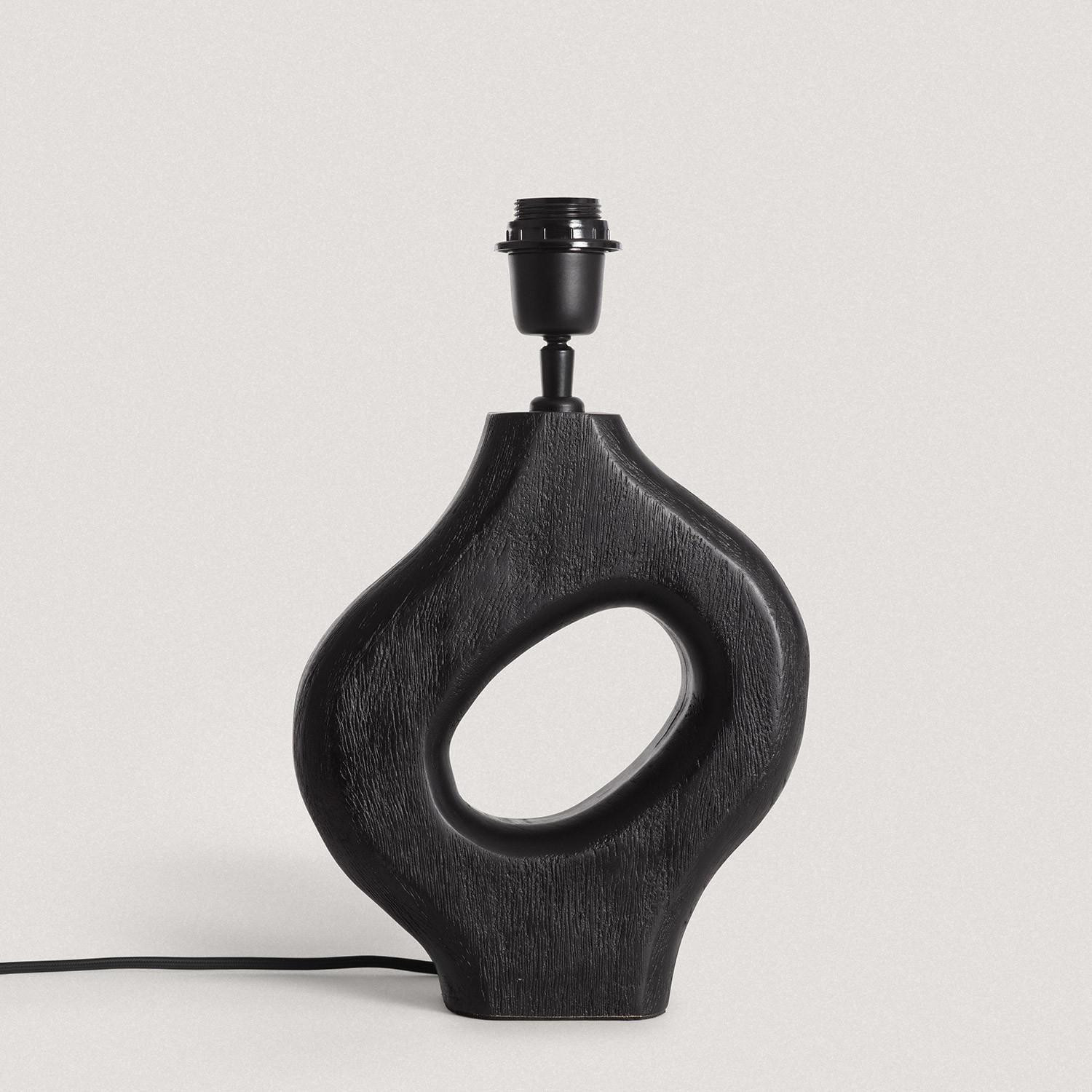 Pied de Lampe à Poser en bois Dhara ILUZZIA Noir