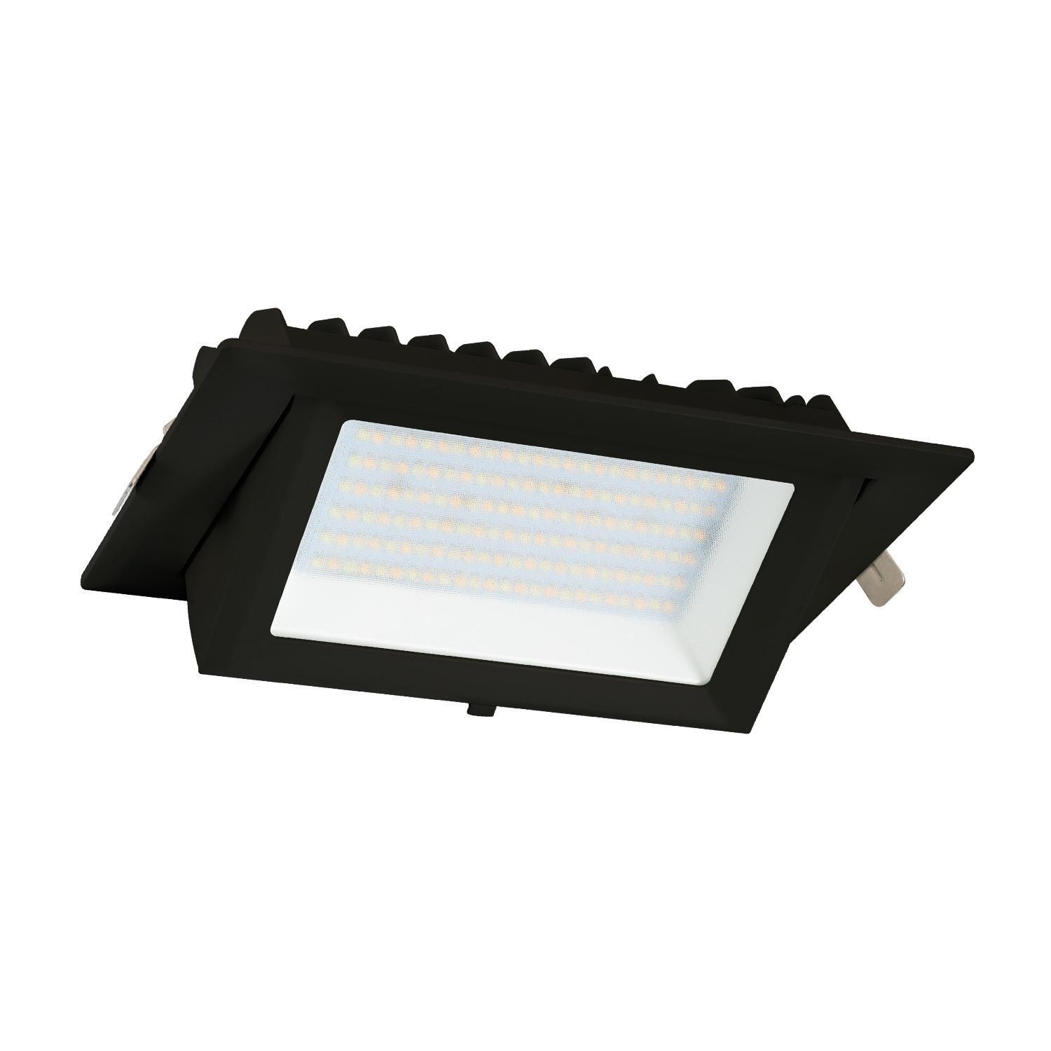 Spot Downlight LED 48W Rectangulaire Orientable SAMSUNG 130 lm/W LIFUD Coupe 210x125mm Noir Blanc froid 5000K