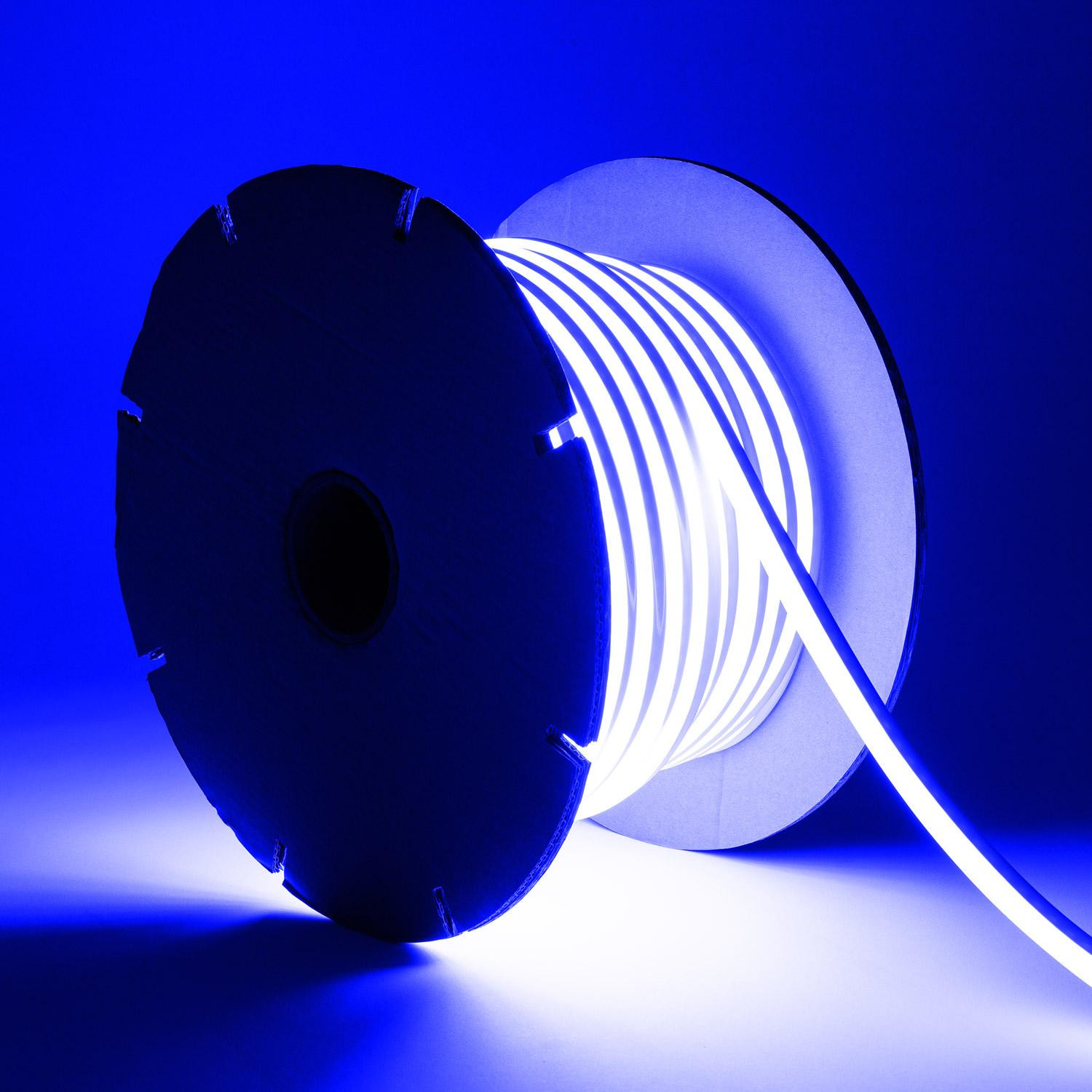 Bobine Ruban Néon LED Dimmable 220V SFLEX8 50 Mètres IP65 Coupe à chaque 100cm Bleu