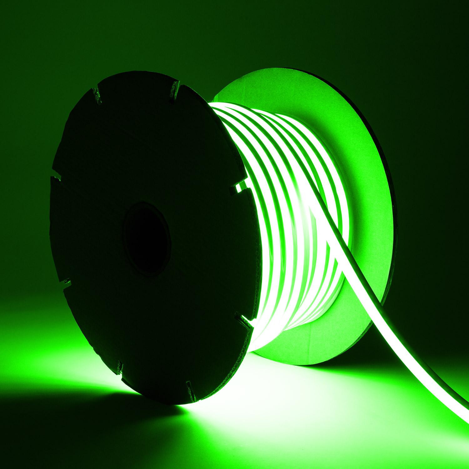 Bobine Ruban Néon LED Dimmable 220V SFLEX8 50 Mètres IP65 Coupe à chaque 100cm Vert