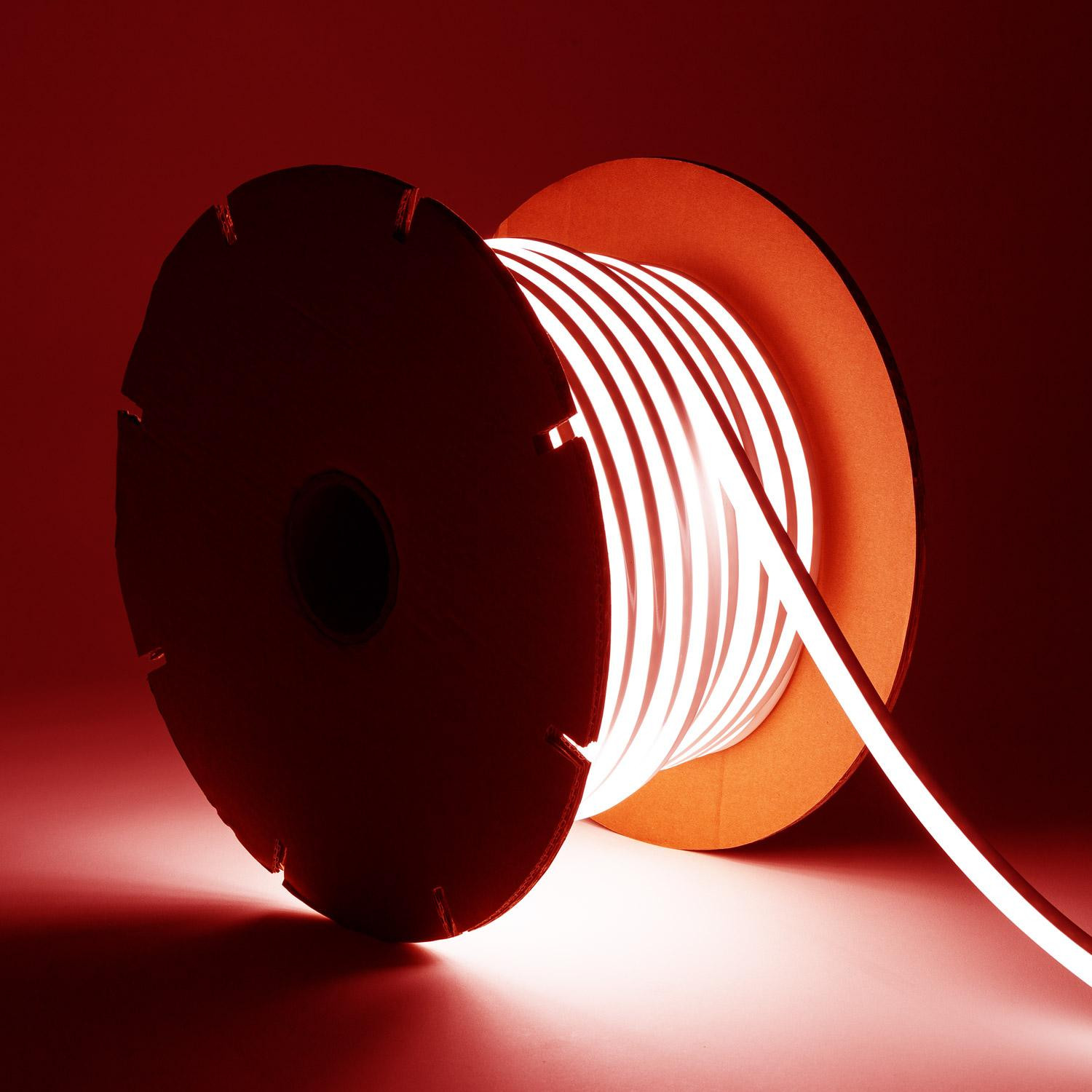 Bobine Ruban Néon LED Dimmable 220V SFLEX8 50 Mètres IP65 Coupe à chaque 100cm Rouge