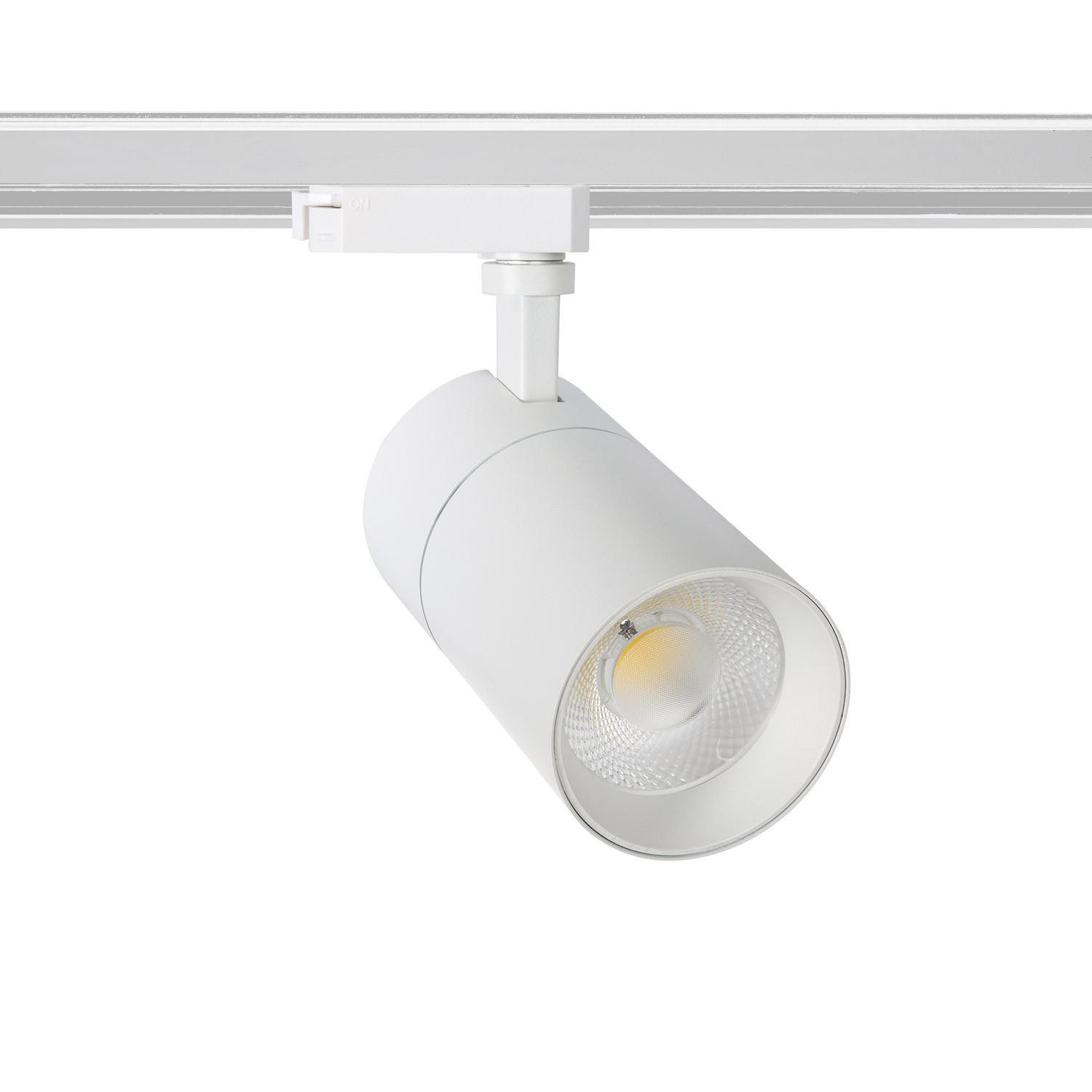 Spot LED sur Rail Monophasé 20W Mallet Dimmable Blanc Blanc froid 5000K