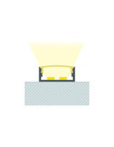 Profilé Aluminium en Saillie avec Capot Continu pour Double Ruban LED jusqu'à 20 mm