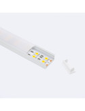 Profilé Aluminium en Saillie avec Capot Continu pour Double Ruban LED jusqu'à 20 mm