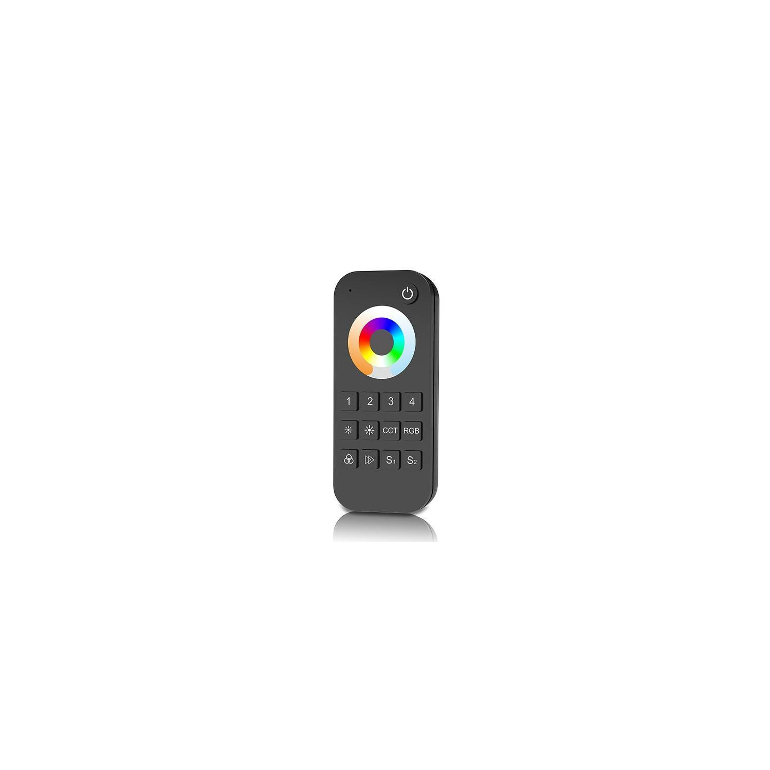 Télécommande RF pour Variateurs LED RGB / RGBW 4 Zones Noir