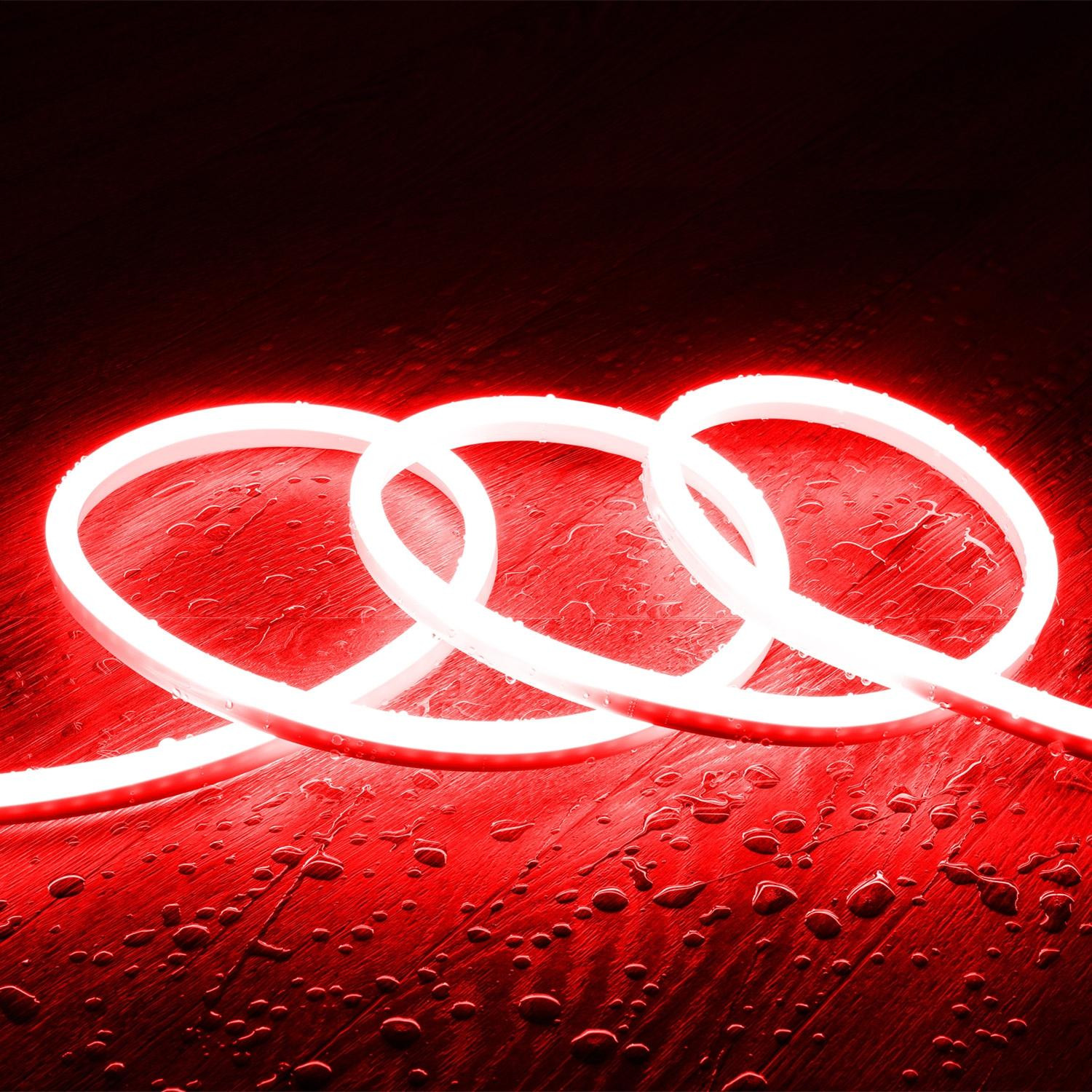 Ruban Néon LED Dimmable 220V SFLEX8 IP65 coupe tous les 100cm 8 m Rouge