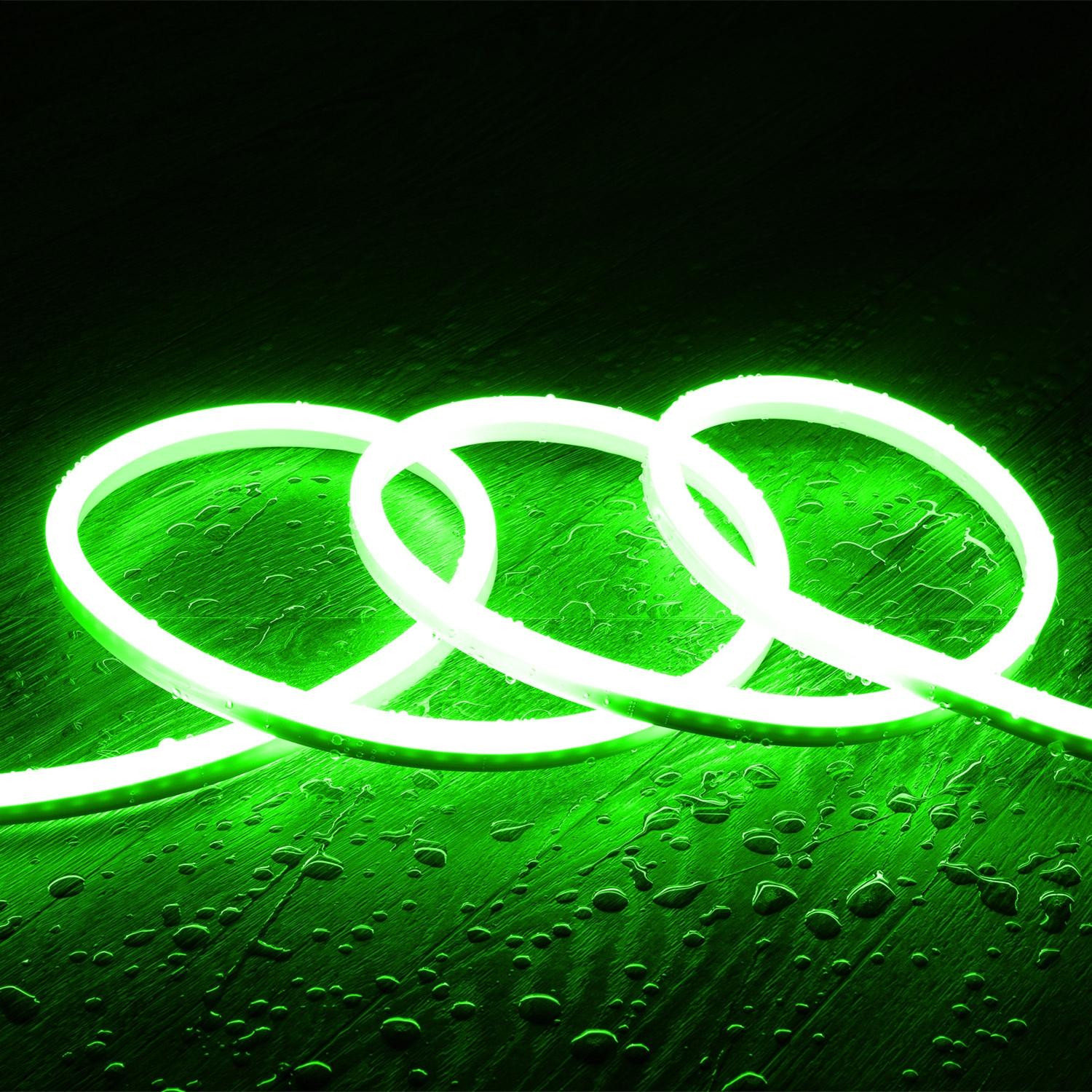 Ruban Néon LED Dimmable 220V SFLEX8 IP65 coupe tous les 100cm 10 m Vert