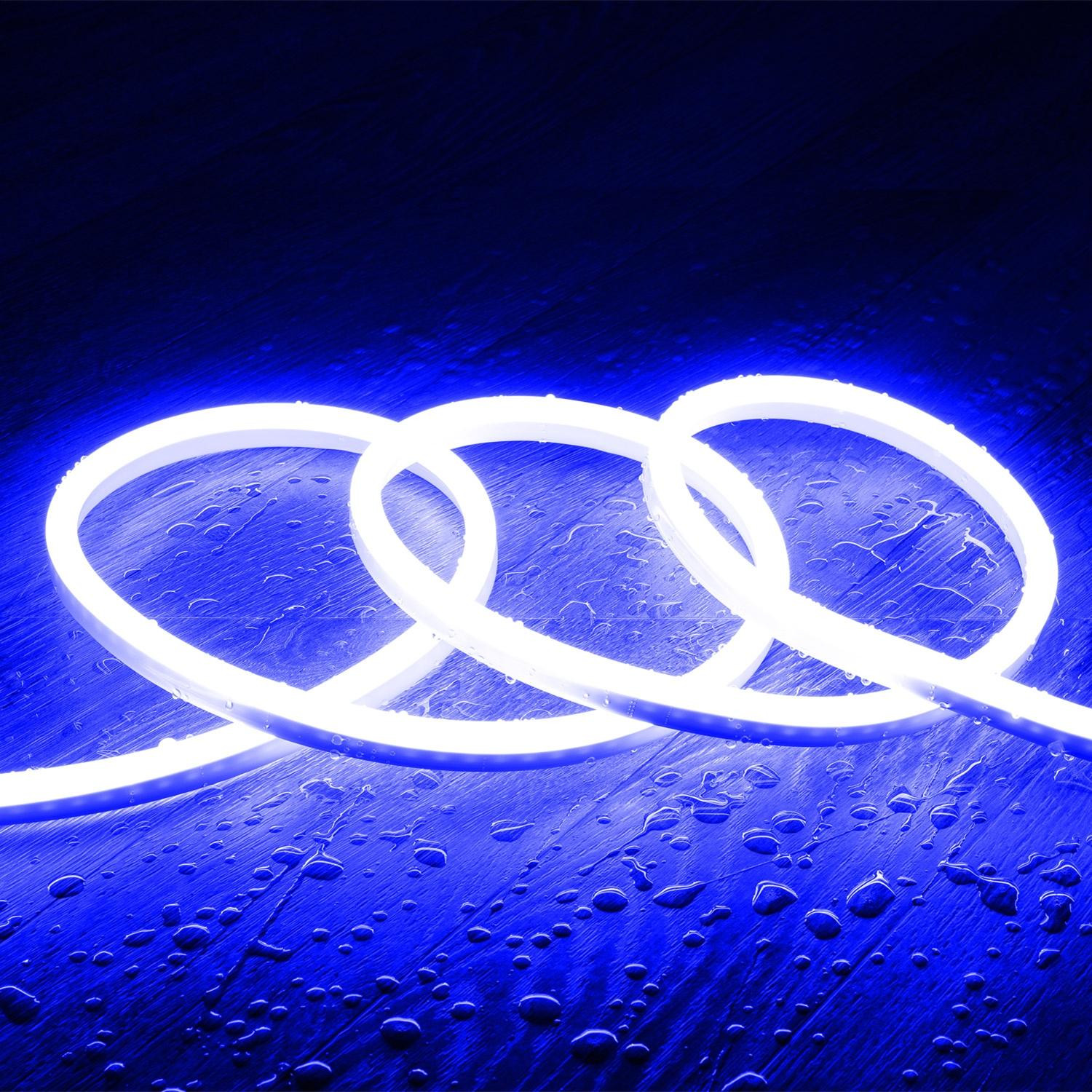 Ruban Néon LED Dimmable 220V SFLEX8 IP65 coupe tous les 100cm 5 m Bleu