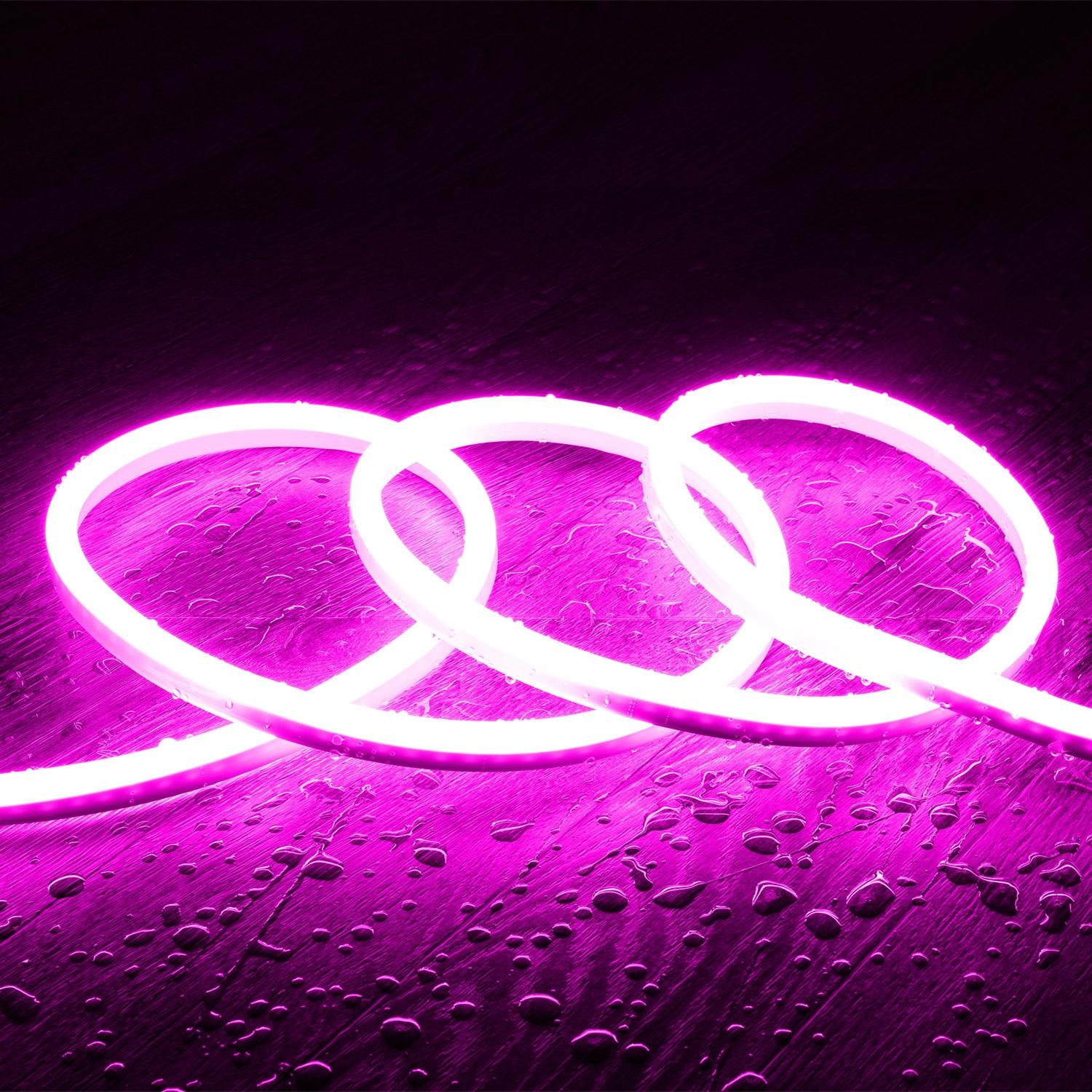 Ruban Néon LED Dimmable 220V SFLEX8 IP65 coupe tous les 100cm 4 m Rose