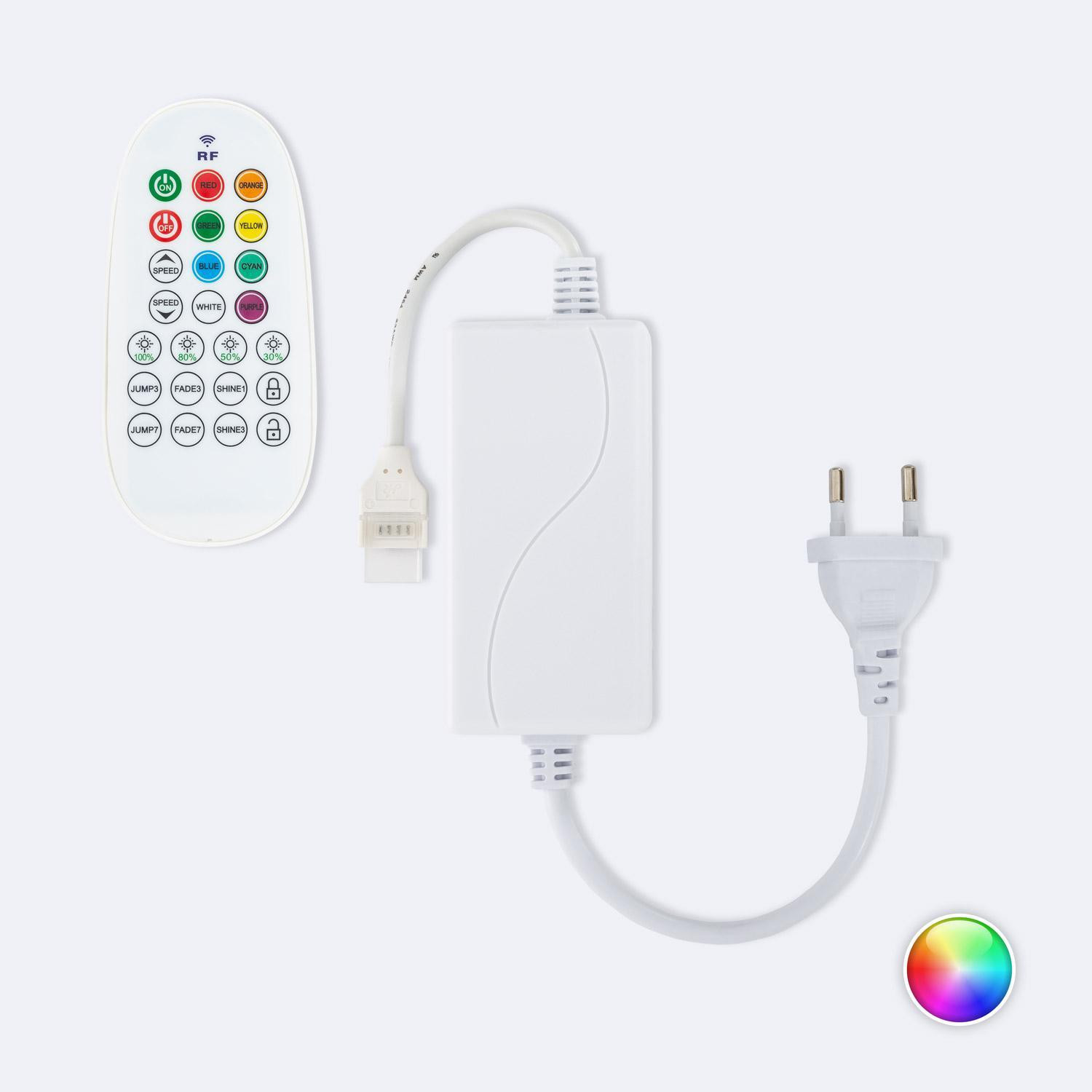 Contrôleur pour Ruban LED RGB 220V AC SMD Silicone FLEX avec Télécommande RF Blanc