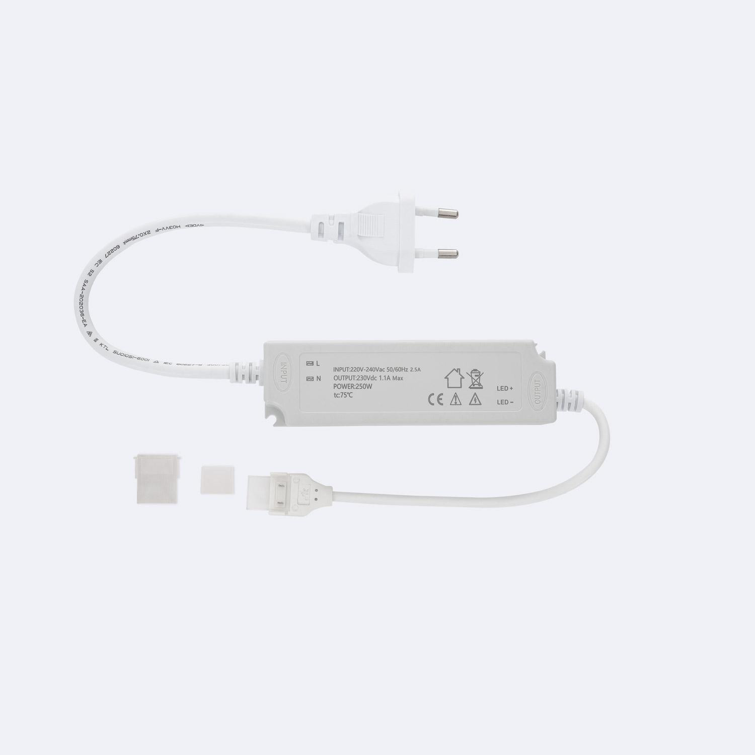 Driver No Flicker pour Rubans LED 220V AC SMD Silicone FLEX IP65 Largeur 12mm 250W